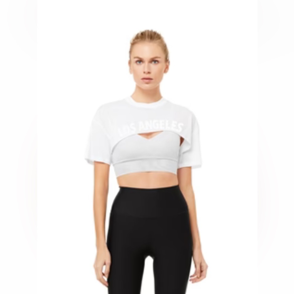 ALO Yoga White Crop Top